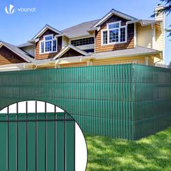 VOUNOT PVC Privacy Strips Garden Privacy Fence Screen 150m x 4.7cm with 300 Clips, Green