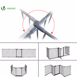 VOUNOT 5 Panel Metal Fire Guard, Hearth Gate, Fire Gate, Fireplace Pet Fence 300cm