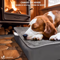 VOUNOT Wahsable Dog Bed with Cooling Mat Grey 75x50x6.5cm