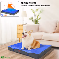 VOUNOT Wahsable Dog Bed with Cooling Mat Grey 75x50x6.5cm