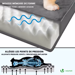 VOUNOT Wahsable Dog Bed with Cooling Mat Grey 75x50x6.5cm - Additional view 4