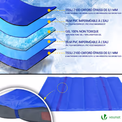 VOUNOT Wahsable Dog Bed with Cooling Mat Grey 75x50x6.5cm - Additional view 5