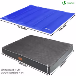 VOUNOT Wahsable Dog Bed with Cooling Mat Grey 75x50x6.5cm - Additional view 7