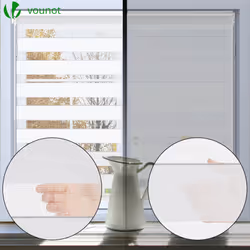 VOUNOT Set of 2 Zebra Roller Blind Double Fabric, Day and Night Translucent or Blackout Vision Curtains, White, 90 x 150 cm - Additional view 2