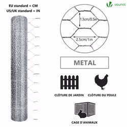 VOUNOT Chicken Wire Mesh, Metal Animal Fence, 13mm Holes, 1m x 50m, Galvanized Silver - Additional view 6