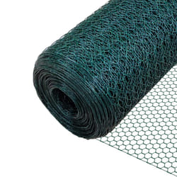 VOUNOT Chicken Wire Mesh, Metal Animal Fence, 13mm Holes, 1m x 50m, PVC Coated Green