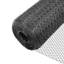 VOUNOT Chicken Wire Mesh, Metal Animal Fence, 25mm Holes, 1m x 50m, PVC Coated Grey