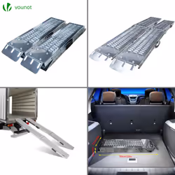 VOUNOT Set of 2 Folding Loading Ramps 180cm Heavy Duty 400 kg Max Loading