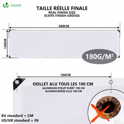 Protection tarpaulin in resistant and waterproof Polyethylene 180g/mÂ² white 1.5x6m - Additional view 4