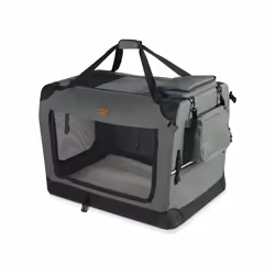 VOUNOT Pet Carrier Bag Portable Foldable Dog Cat Travel Carrier Bag, 3 Entry Doors, Breathable Mesh and Padded Handles, S Gre ...