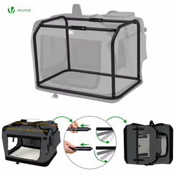 VOUNOT Pet Carrier Bag Portable Foldable Dog Cat Travel Carrier Bag, 3 Entry Doors, Breathable Mesh and Padded Handles, S Grey - Additional view 7