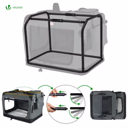 VOUNOT Pet Carrier Bag Portable Foldable Dog Cat Travel Carrier Bag, 3 Entry Doors, Breathable Mesh and Padded Handles, M Grey - Additional view 7