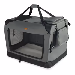 VOUNOT Pet Carrier Bag Portable Foldable Dog Cat Travel Carrier Bag, 3 Entry Doors, Breathable Mesh and Padded Handles, L Gre ...