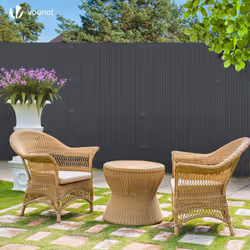 VOUNOT PVC Privacy Screening Fence 80 x 300 cm Reinforced Struts Grey - Additional view 4