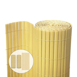 VOUNOT PVC Privacy Screening Fence 80 x 300 cm Reinforced Struts Bamboo