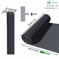 VOUNOT PVC Privacy Screening Fence 80 x 500 cm Reinforced Struts Grey - Additional view 5
