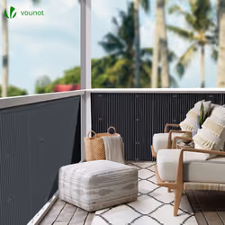 VOUNOT PVC Privacy Screening Fence 80 x 500 cm Reinforced Struts Grey - Additional view 6