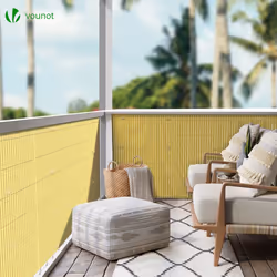 VOUNOT PVC Privacy Screening Fence 80 x 500 cm Reinforced Struts Bamboo - Additional view 6