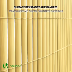 VOUNOT PVC Privacy Screening Fence 90 x 300 cm Reinforced Struts Bamboo