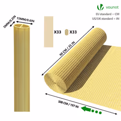 VOUNOT PVC Privacy Screening Fence 90 x 500 cm Reinforced Struts Bamboo - Additional view 5