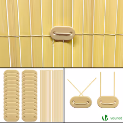 VOUNOT PVC Privacy Screening Fence 90 x 500 cm Reinforced Struts Bamboo - Additional view 7