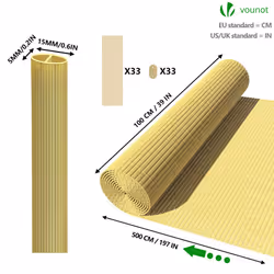 VOUNOT PVC Privacy Screening Fence 100 x 500 cm Reinforced Struts Bamboo - Additional view 5
