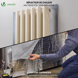VOUNOT Insulation Roll Radiator Foil 10m x 100cm x 3mm, Double Aluminum Bubble Foil