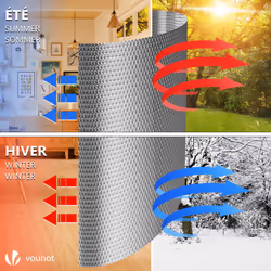 VOUNOT Insulation Roll Radiator Foil 20m x 122cm x 3mm, Double Aluminum Bubble Foil - Additional view 5