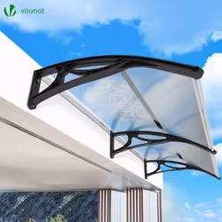 VOUNOT 200x80cm Front Door Canopy Porch Outdoor Awning, Patio Rain Shelter, Black - Additional view 7
