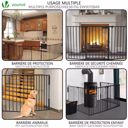 VOUNOT 6 Panel Metal Fire Guard, Hearth Gate, Fire Gate, Fireplace Pet Fence 360cm