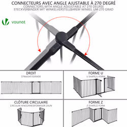 VOUNOT 6 Panel Metal Fire Guard, Hearth Gate, Fire Gate, Fireplace Pet Fence 360cm