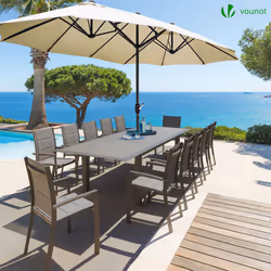 VOUNOT Double Garden Parasol with Hand Crank with Cover, 4.6m Beige - Additional view 6