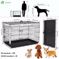 VOUNOT Dog Crate Portable Foldable Secure Pet Puppy Cage 36 Inches, L - Additional view 4