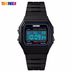 SKMEI Couple Watch Fashion Dial Sport Waterproof LED Display Date Week Digital Casual Wristwatches - White