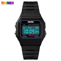 SKMEI Couple Watch Fashion Dial Sport Waterproof LED Display Date Week Digital Casual Wristwatches - White