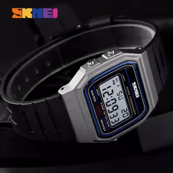 SKMEI Couple Watch Fashion Dial Sport Waterproof LED Display Date Week Digital Casual Wristwatches - White