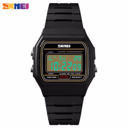 SKMEI Couple Watch Fashion Dial Sport Waterproof LED Display Date Week Digital Casual Wristwatches - Black