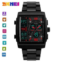 Skmei Sport Men Dual Display Digital Quartz Multifunction Countdown Watch 50M Waterproof  Wristwatch 1274 - Red