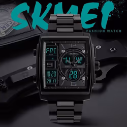Skmei Sport Men Dual Display Digital Quartz Multifunction Countdown Watch 50M Waterproof  Wristwatch 1274 - Red