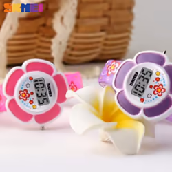 SKMEI Children &apos;s Watch Kids Electronic Digital Watches Sport Silicone Boy Girl WristWatch Silicone Digital Watch - Red