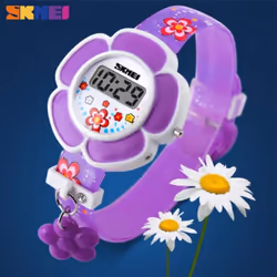 SKMEI Children &apos;s Watch Kids Electronic Digital Watches Sport Silicone Boy Girl WristWatch Silicone Digital Watch - Purple