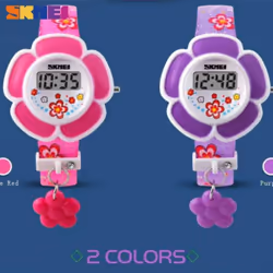 SKMEI Children &apos;s Watch Kids Electronic Digital Watches Sport Silicone Boy Girl WristWatch Silicone Digital Watch - Purple
