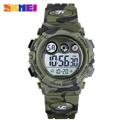 Men&apos;s Student Children&apos;s Electronic Watch Multi-function Sports Watch   50M Waterproof Colorful LED - Army Green