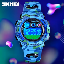 Men&apos;s Student Children&apos;s Electronic Watch Multi-function Sports Watch   50M Waterproof Colorful LED - Army Green
