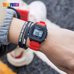 SKMEI Fashion Mil itary Men Digital Watch  Outdoor Sport Watch 5Bar Waterproof Alarm Clock - Black White