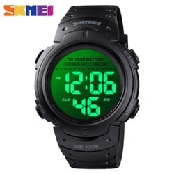 SKMEI New Sports Watches Men Outdoor Fashion Digital Watch Multifunction 100M Waterproof Wristwatches Man 1560 - Black
