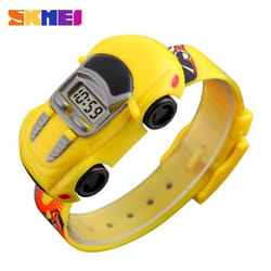 Skmei Wristwatch Digital Watch Sport Kids Casual LED Car Cartoon Electronic Children Fashion Wild 1241 - yellow