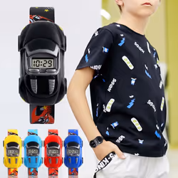 Skmei Wristwatch Digital Watch Sport Kids Casual LED Car Cartoon Electronic Children Fashion Wild 1241 - black