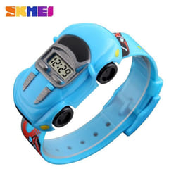 Skmei Wristwatch Digital Watch Sport Kids Casual LED Car Cartoon Electronic Children Fashion Wild 1241 - light blue