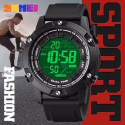 SKMEI Japan Digital movement Military 100M Waterproof Male Wristwatch Stopwatch Calendar Sport Watches 1762